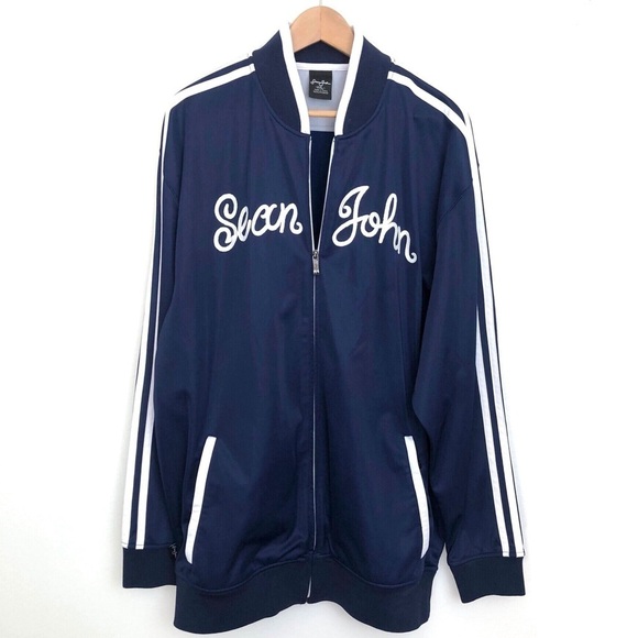 Sean John Embroidered Full Zip Track Jacket - Picture 1 of 14